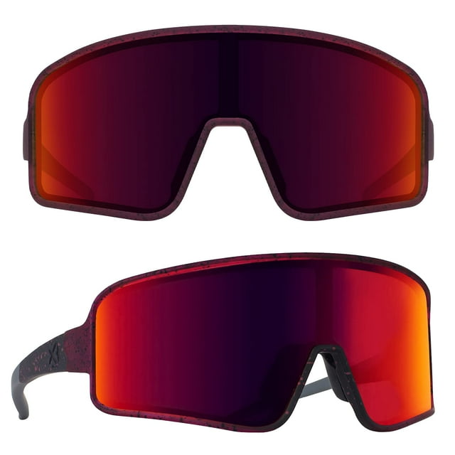 Gafas de Sol MAXJULI Polarizadas UV400 para Hombre y Mujer Morado/Rojo