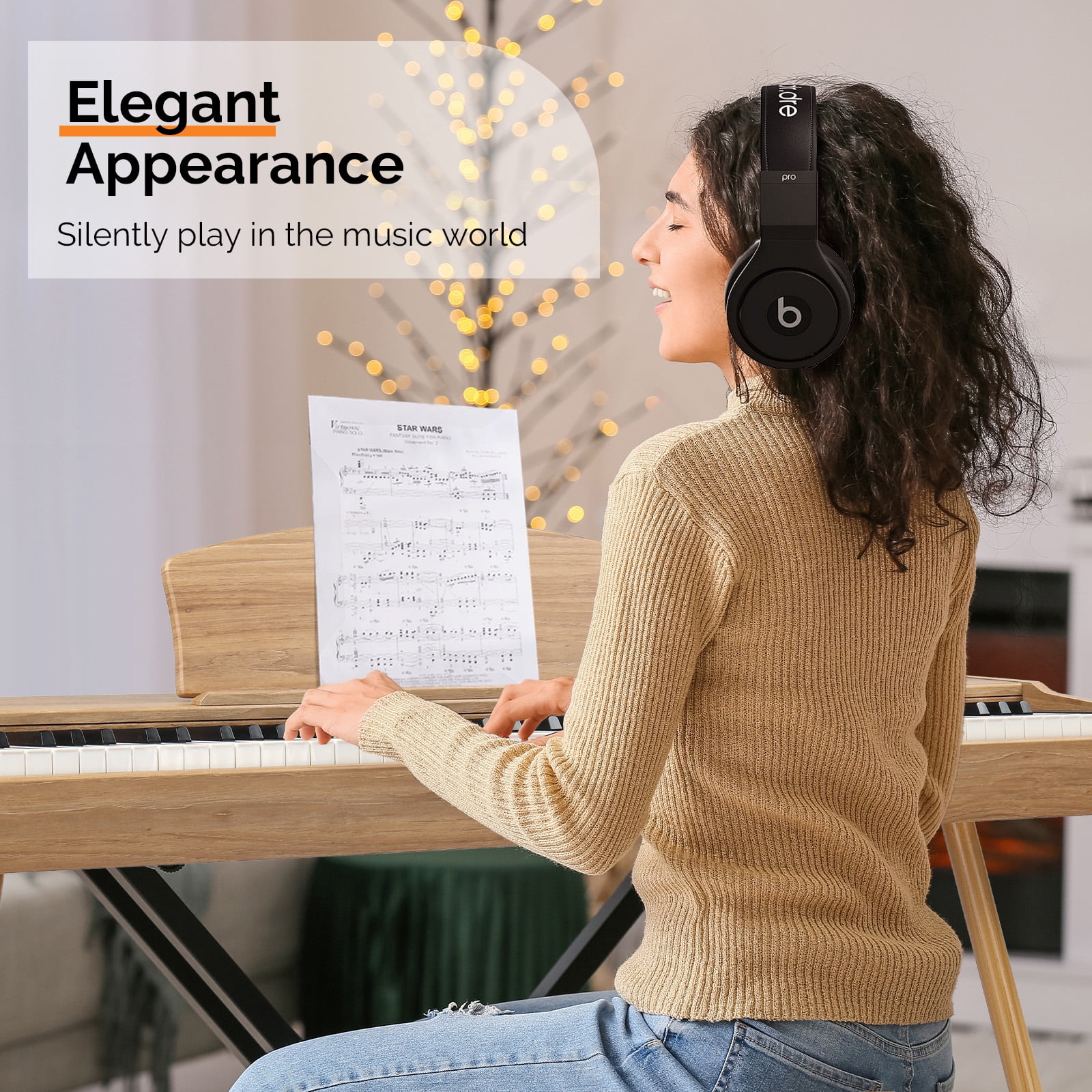 88 Key Standard Full Weighted Keyboards Digital Piano with Metal Stand, Power Adapter, Triple Pedals, Headphone，for All Experience, Natural Wood
