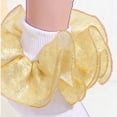 thumbnail image 4 of AUQ 3Pcs Kids Socks,Fluffy Ruffled Design Girls Socks,Colorful Lace Trimming Cute Socks for Girls,Gold, 4 of 7