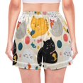 thumbnail image 2 of Women's Silk Pajama Shorts Bow Tie Cat Pajama Shorts Women's Casual Pajama Shorts with Pockets, 2 of 6
