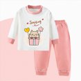 thumbnail image 2 of NOLDARES Girls Pajamas Long Sleeve 2 Piece Nightwear Set with Printed Kids Sleepwear PJs Loungewear(S311-Pink), 2 of 8