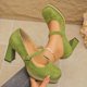 thumbnail image 2 of Los Tacones de los Pies Anchos de las Mujeres de Moda Desgaste Casual Versátil de Gran Tamaño de Bajo Corte Hebilla Correa Dedo Del Pie Tacón Grueso Zapatos de Tacón Alto con Plantillas de Zapato Gru, 2 of 9