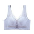 thumbnail image 2 of SMihono Comfort Bra Women Push Up Lace Wirefree Bras No Underwire Bralette Wide Shoulder High Support Sport Bras Silver 36, 2 of 3