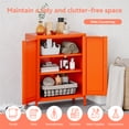 thumbnail image 5 of Elegant Bathroom Floor Storage Cabinet,Sideboard Cabinet with Adjustable Shelves,Freestanding Organizer Rust-Proof Locker,Living Room,Hallway,Orange, 5 of 8