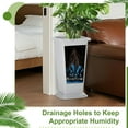 thumbnail image 5 of 24-Inch Tall Planters Set of 2 for Outdoor and Indoor Use, Tapered Flower Pots with Drainage Tray, Front Porch and Patio Decor, Ideal for Large Plants (Stripes-White), 5 of 16