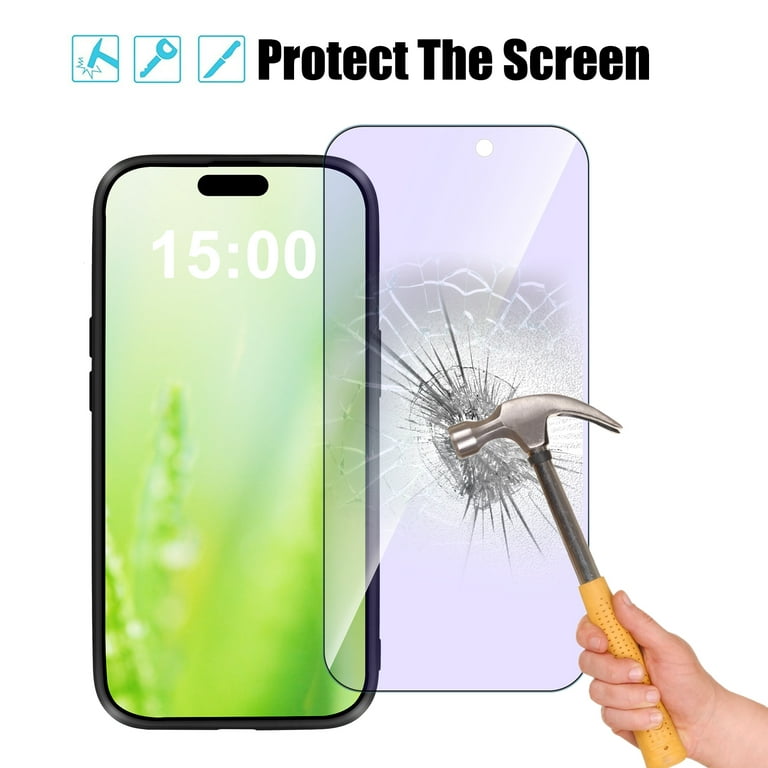 Frusde for iPhone 15 Pro Max / 15 Ultra Privacy Screen Protector, Full  Coverage Tempered Glass Film 3pcs