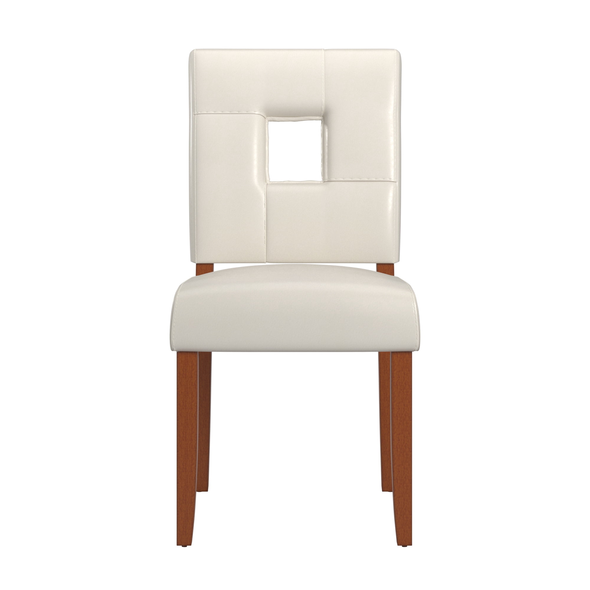 Weston Home Sive White Faux Leather Dining Chairs, Set of 2