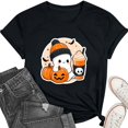 thumbnail image 4 of Frostluinai Halloween Graphic Shirts for Women Spooky Season Holiday Party Tops Short Sleeve Crew Neck Daily Walking Casual Shirt S-3XL, 4 of 7