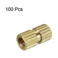 thumbnail image 3 of M3 x 10mm(L) x 5mm(OD) Brass Knurled Threaded Insert Embedment Nuts 100 Pcs, 3 of 3