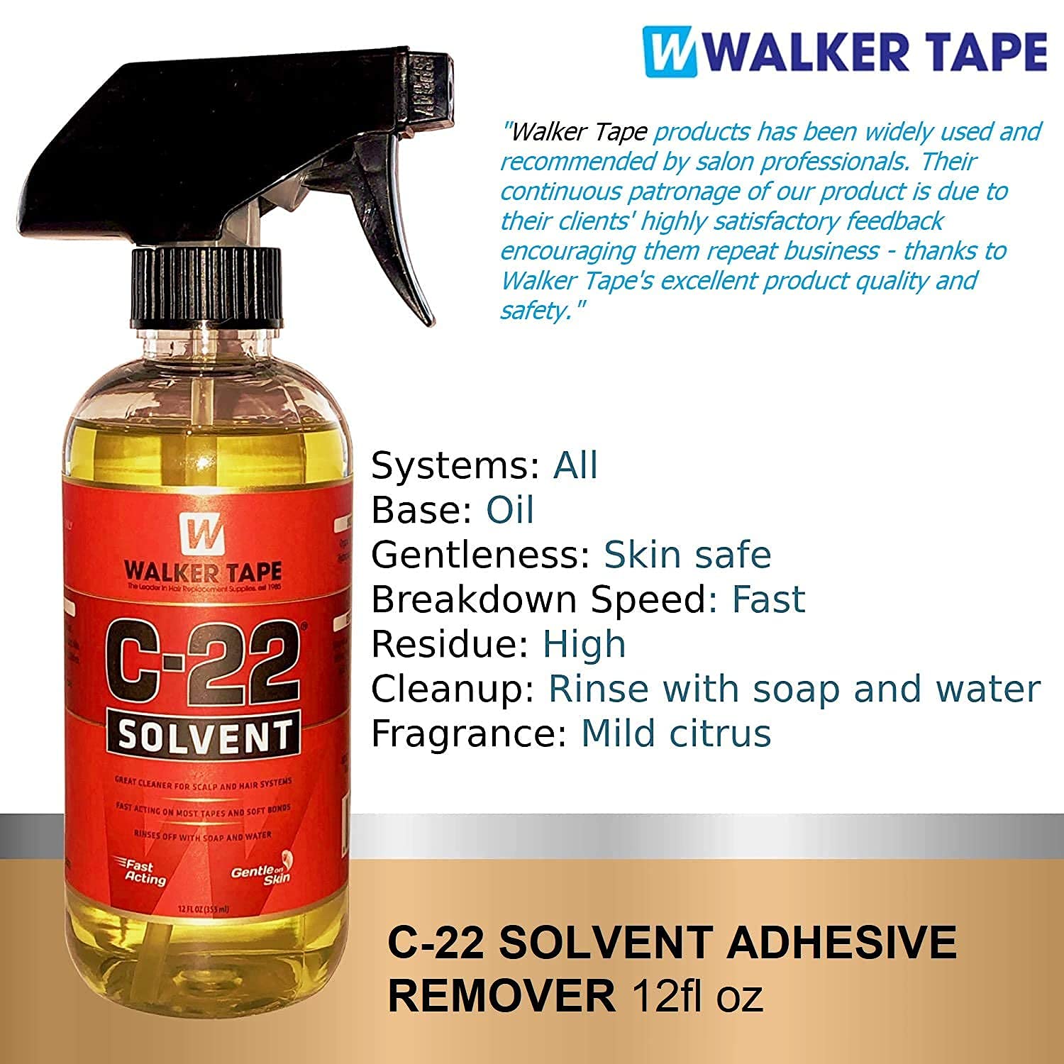 Buy C22 Solvent Wig Glue Remover 12oz w/ Brush Applicator Bundle Pack