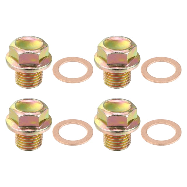 4uds M14x1.5 Tornillo Tapón para Drenaje de Aceite para Motor para Honda CR-V Bronce Tono