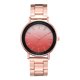 thumbnail image 1 of Reloj de cuarzo con banda de acero de aleación de moda, reloj femenino con patrón de esfera de escala de color degradado (rojo), 1 of 3