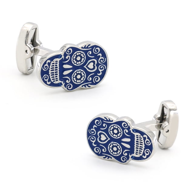 Gemelos Creative Blue Skull para hombre Elegant Copper Mater