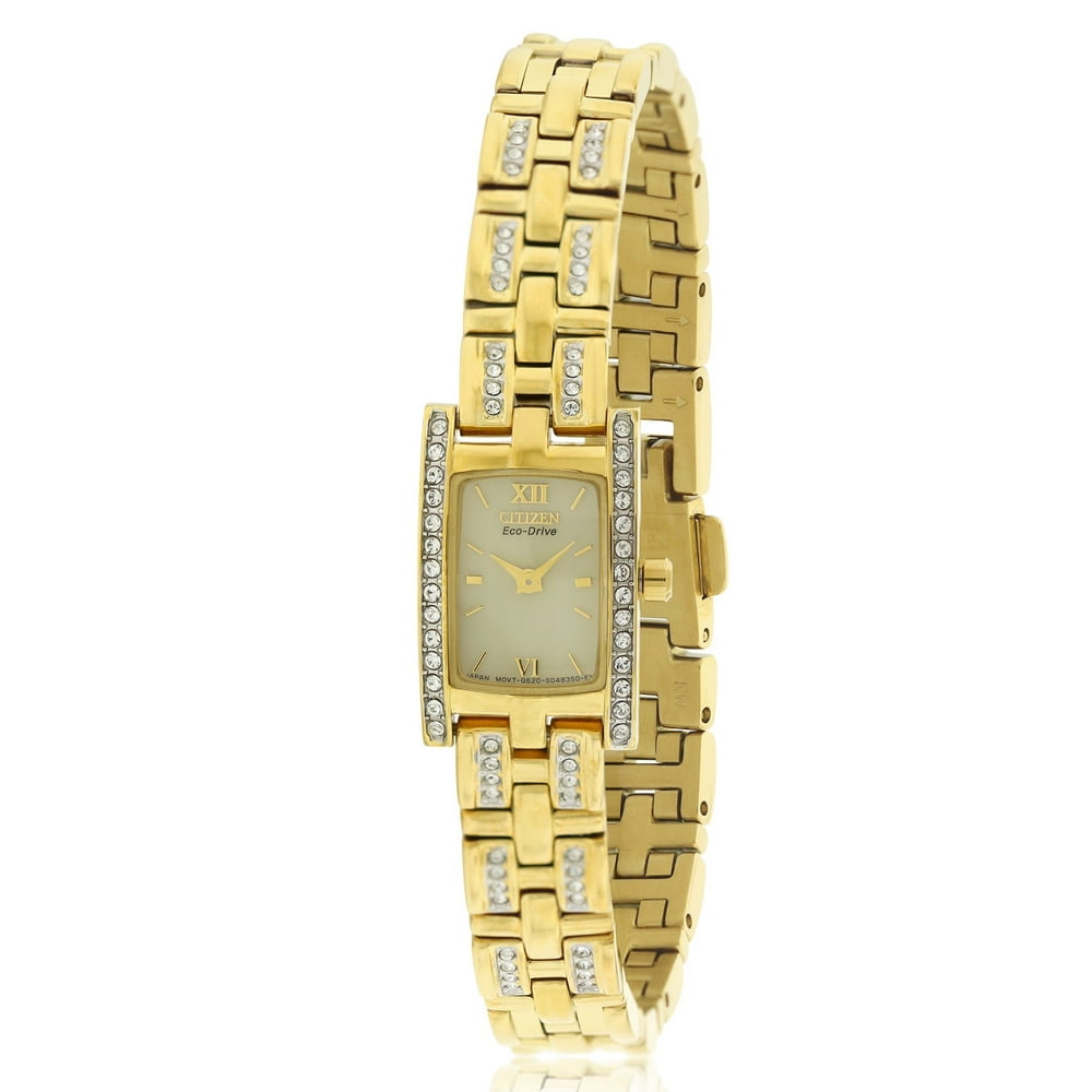 CITIZEN - CITIZEN Women's Eco-Drive Silhouette Swarovski Crystal Watch, EG2352-52P - Walmart.com