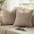 thumbnail image 3 of HAPPINESS Chenille Throw Pillow Covers 20x20 Set of 2 Thick Textured Slubby Couch Pillow Covers Farmhouse Accent Modern Neutral Decorative Pillow Cases for Bed Sofa Living Room, 3 of 10