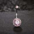 thumbnail image 1 of fastboy Navel Belly Button Ring Barbell Rhinestone Crystal Ball Piercing Body Jewelry, 1 of 2