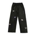 thumbnail image 4 of Baggy Barrel Lounge Sweatpants for Women - Dachshund Animal Embroidered Wide Leg Drawstring Pants with Pockets, Black S, 4 of 4