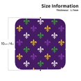 thumbnail image 2 of Picia Purple Mardi Gras Printed Leather Coasters for Drinks, 4" Drink Coasters Set of 4 for Tabletop Protection, Handmade Luxurious Home Décor and Housewarming Gift -Square, 2 of 6