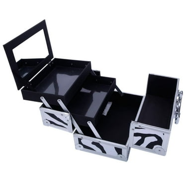Ktaxon Profassional Makeup Train Case Aluminum Jewelry Storage Box Lockable Cosmetic Organizer