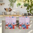thumbnail image 4 of 4th of July Kitchen Towels Set of 3, Independence Day Floral Checkered Stars Absorbent Dish Towels for Kitchen, Microfiber Hand Towel, Quick Drying Tea Towel for Cleaning Decorative Dishcloths, 4 of 7