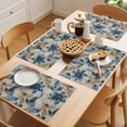 thumbnail image 5 of Vintage Leaves Placemats Set of 1, Blue Tropical Plant Linen Texture Non-Slip Place Mats Washable Table Mats for Kitchen Dining Table Decorations Indoor/Outdoor, 5 of 9