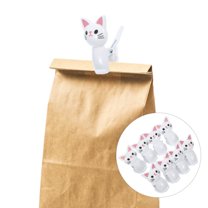 LULULION 8Pcs Cute Cat Clips White Plastic Multipurpose Bag Sealing Clips for Kitchen Use