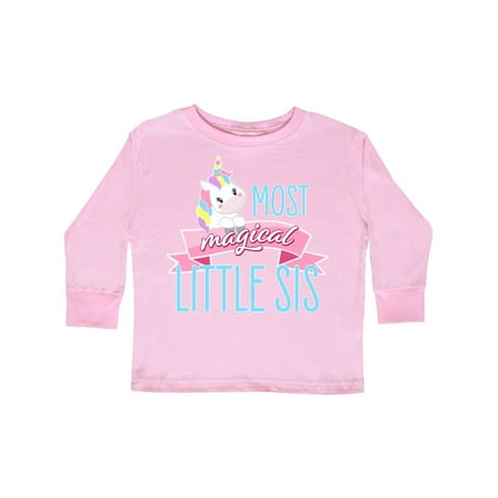 

Inktastic Most Magical Little Sis- cute unicorn Gift Toddler Toddler Girl Long Sleeve T-Shirt