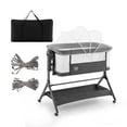 thumbnail image 6 of Costway Height Adjustable Bedside Sleeper Baby Crib with Storage Bag 0-6 Months Gray, 6 of 9