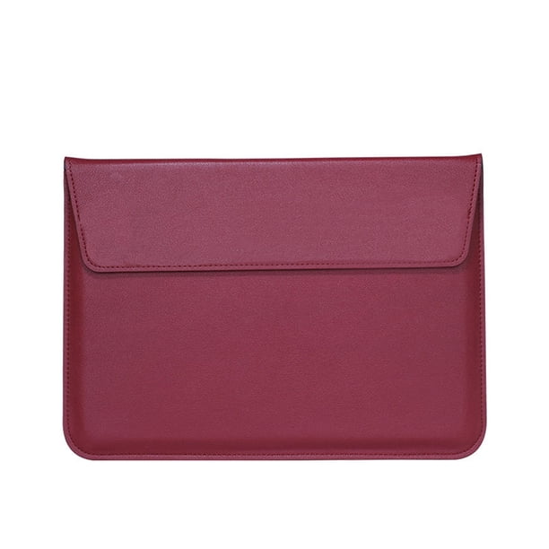 Bearachild Bolsa de almacenamiento para portátil de cuero PU, reemplazo plegable portátil, resistente al agua, forro suave, Notebook, ordenador, Videojuegos y accesorios Vino rojo