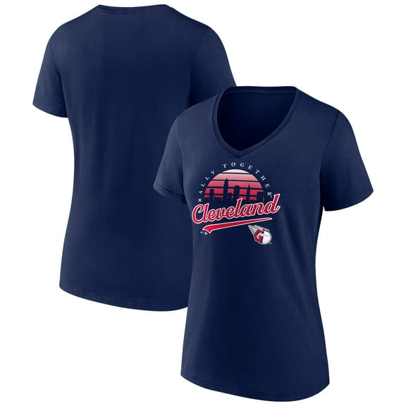 Women's Navy Cleveland Guardians One Champion V-Neck T-Shirt