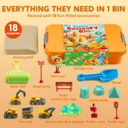 Klever Kits Construction Sensory Bin with Glow-in-The-Dark Stones, Play Sand Toy Gifts for Boys Girls Age 3+