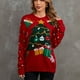 thumbnail image 2 of Suéter navideño de Europa y América para mujer, suéter de cuello alto estilo holgado de manga larga para otoño e invierno, 2 of 5