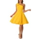 thumbnail image 1 of Vestido de fiesta A-Line con tirante asimétrico y lazo para mujer INSPIRE CHIC, con bolsillos, color amarillo, talla S, 1 of 6