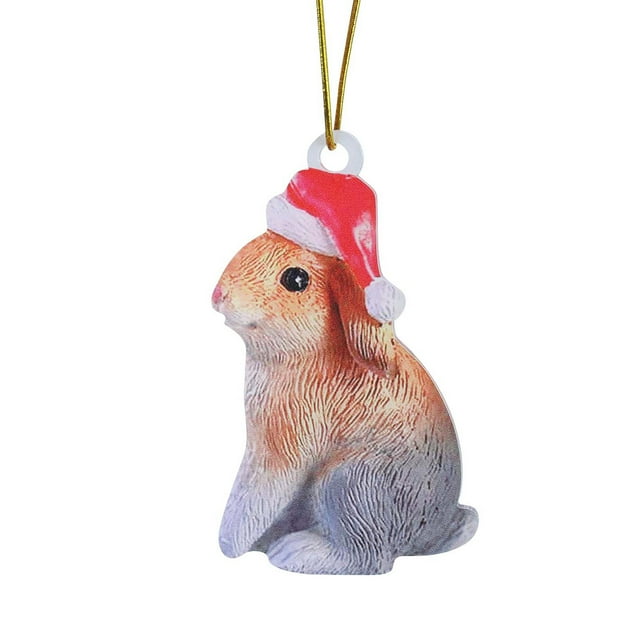 Binwennn Christmas Light Rings Window Garland Christmas Decorations Christmas Animal Ornament Acrylic Santa Hat Animal Ornament Christmas Tree Decoration