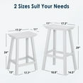 thumbnail image 3 of NALONE 24 Inch Outdoor Bar Stool, HDPE Bar Chairs with Footrest, Weather Resistant Waterproof Bar Stools Outside Bar Height Stools for Bar, Kitchen Counter, Yard, Balcony(White, 24'' Barstools), 3 of 10
