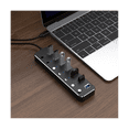thumbnail image 4 of USB 3.0 Power Adapter 7 Ports Aluminum Alloy Splitter Hub USB Hub 3.0 USB Multi Extender Switch 1.2M Cable Hub US Plug A, 4 of 8