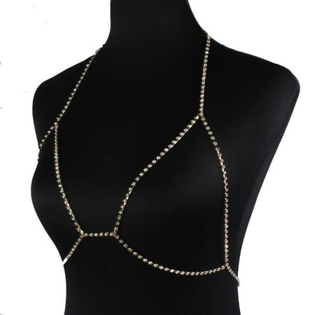 Sexy Body Chain - Sexy Sparkling Diamond Claw Chain Pendant Necklace Summer Beach Body Chain Gold