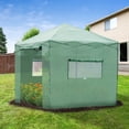thumbnail image 7 of Imerelez 8x8 Pop up Greenhouse Portable Walk-in Outdoor Gardening Green House with 2 Foldable Shelves, Roll-up Zipper Entry Door Mesh Windows, Green, 7 of 7