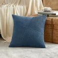 thumbnail image 7 of Fancy Homi Set of 2 Dusty Blue Boho Decorative Throw Pillow Covers 18x18 inch with Diagonally Pattern for Living Room Couch Bed Sofa, Soft Textured Corduroy Aesthetic Farmhouse Home Decor 45x45 cm, 7 of 7
