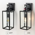 thumbnail image 3 of C Cattleya Matte Black Motion Sensing Dusk to Dawn Hardwired Outdoor Wall Lantern Sconce with Adjustable Sensitivity and Timer, 3 of 8