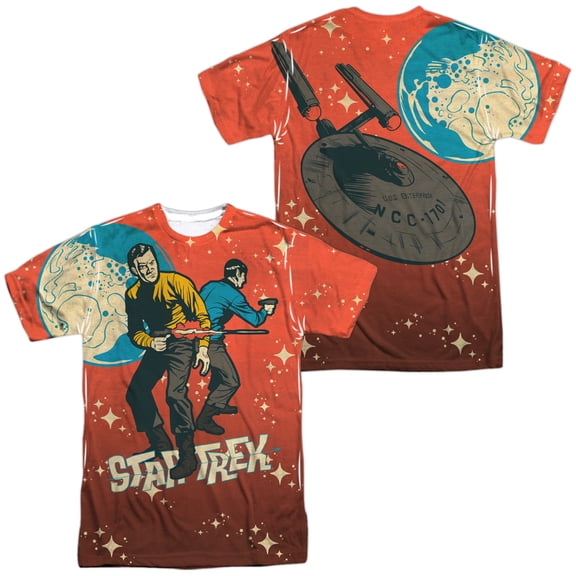 Star Trek Teamwork Unisex Adult Sublimated Costume T Shirt (Front/Back), 2X-Large Multicolor