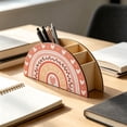 thumbnail image 1 of Boho Rainbows Wooden Pen Holders Desk Organizer With Heart Designs For Office School And Kidsed Room Decor, 1 of 6
