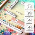 thumbnail image 5 of Mahjong Mat 31.5" x 31.5" Colorful Underwater Coral Reef Starfish Seashells Marine Plants Non-Slip Noise Reduction Mahjong Tiles Table Cover for Dominoes Poker Card Board and Tile Games, 5 of 6