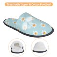 thumbnail image 3 of KLL Daisies Flowers Slippers for Women Men House Slip on Indoor Outdoor Bedroom Furry Fleece Lined Ladies Comfy Anti-Skid Rubber Hard Sole-Large, 3 of 8