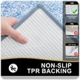 thumbnail image 4 of DISEN Bathroom Rugs 24x16, Extra Soft and Absorbent Microfiber Bath Mat, Non-Slip, Machine Washable, Quick Dry Shaggy Bath Carpet, Suitable for Bathroom Floor, Tub, Shower (Blue and White), 4 of 7