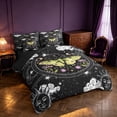 thumbnail image 2 of Homewish Hippie Moth Full Size Bedding Sets, Universe Sun and Moon Full Size Bed in a Bag, Black Reversible 7-Piece, 2 of 7