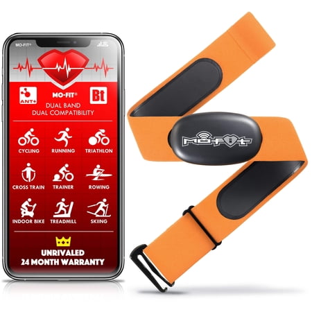 Mo-Fit Heart Rate Monitor Chest Strap for Garmin, Apple, Android, Peloton, Zwift, ANT+ and Most Bluetooth 4.0 Enabled Fitness Devices