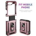 thumbnail image 3 of Designed for Samsung Galaxy Z Flip 6 5G Case, Military Grade Protective Phone Case Cover with Enhanced Metal Ring Kickstand [Support Magnet Car Mount] Compatible with Z Flip 6 5G, Rosegold, 3 of 7