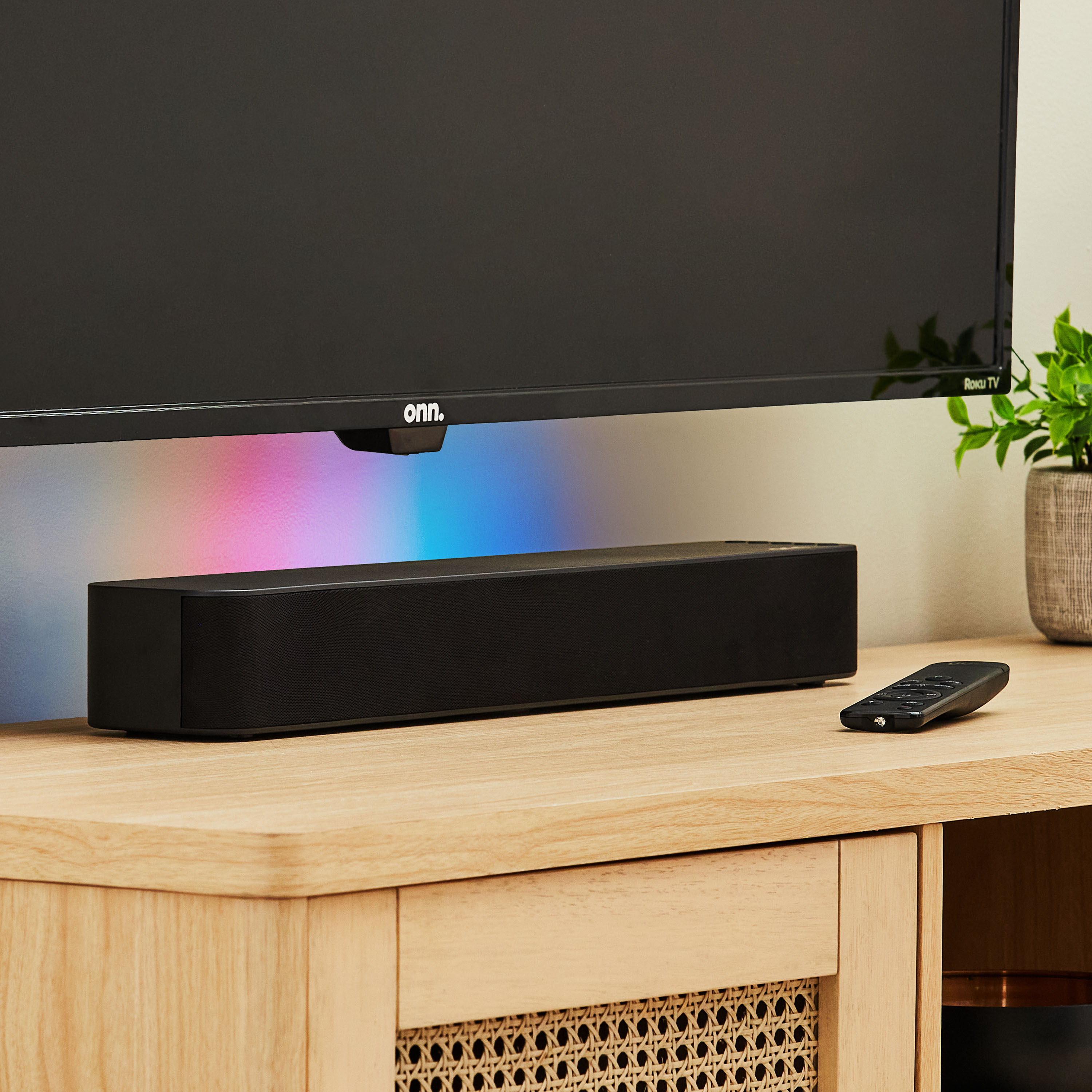 Barra de sonido onn de 20 pulgadas Bluetooth 2.1 canales con iluminación LED multicolor, negro 3