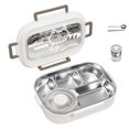thumbnail image 1 of Stainless Steel Lunch Bento for Adults and Kids 4/5 Compartments Leak Proof Metal Bento Lunch Kids Snack Containers Reusable Snack Bento Lunch Containers with Lids, 1 of 5